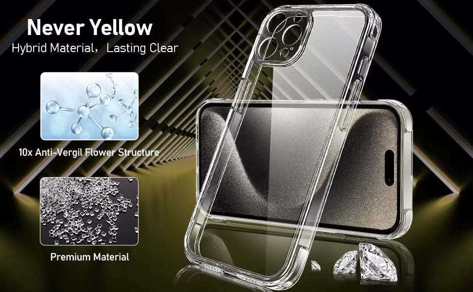 For Iphone 17 16 15 Pro Max Phone Case for Iphone 16 15 14 13 Mini 12 11 Pro Transparent Case Iphone16 plus Cover