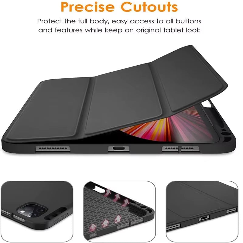 For Funda  Mi Pad 8 7 6 Pro 5 11.2 Case Redmi Pad SE 11 10.6 8.7 12.1 Auto Wake up & Sleep Silicone Cover Support Charging
